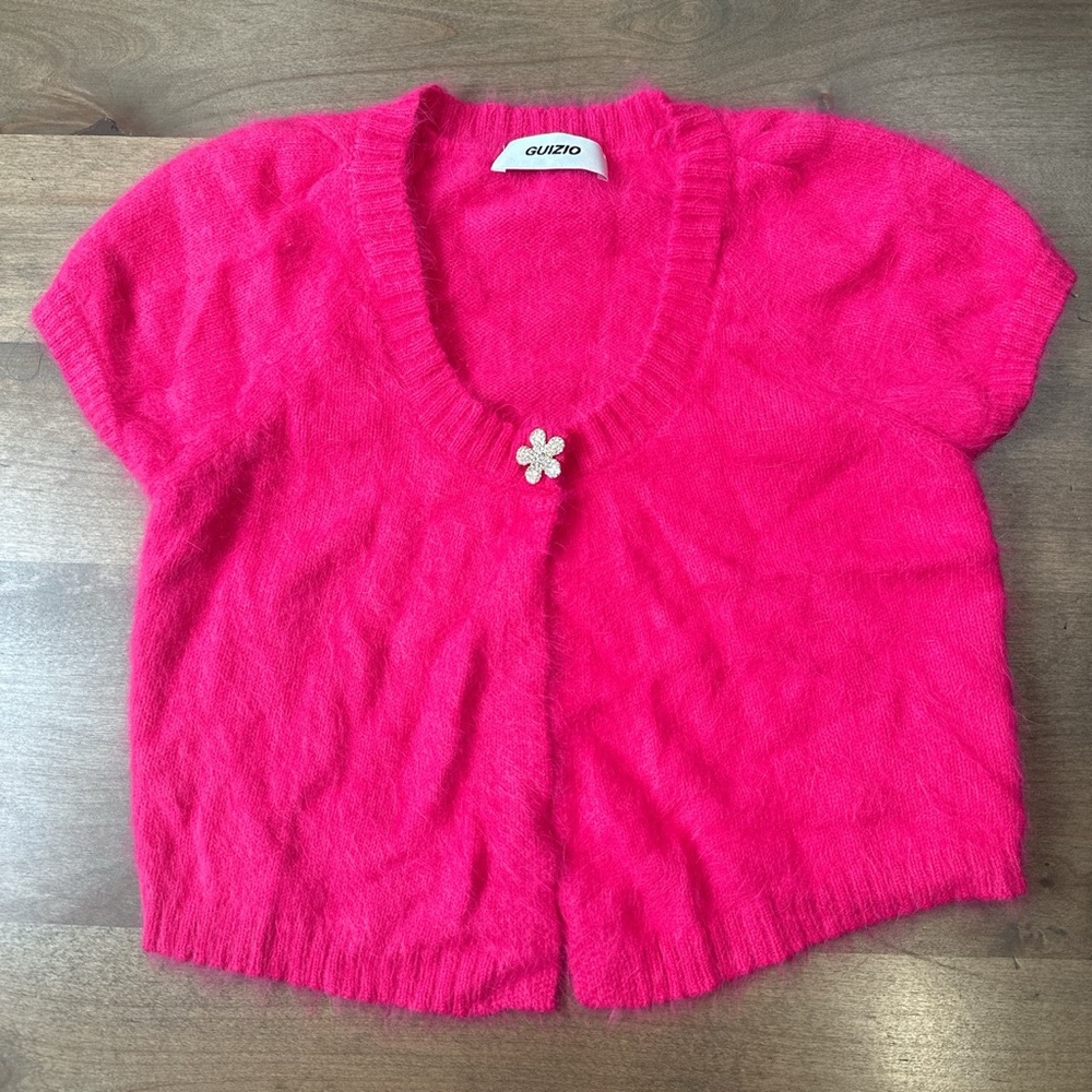 GUIZIO Angora Sweater Crop Top